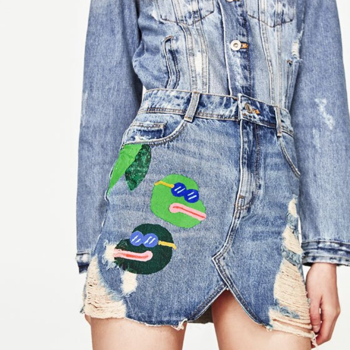 Zara haalt jeansrok met haatsymbool Pepe The Frog uit de rekken De Morgen