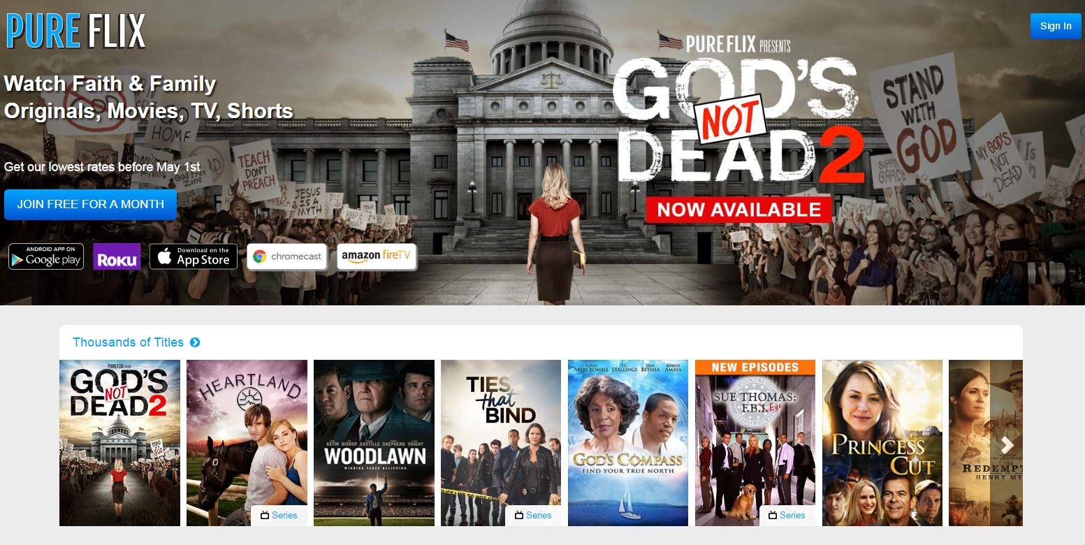 PureFlix.com: gelovige concurrentie voor Netflix | De Morgen