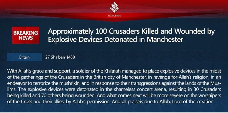 IS eist zelfmoordaanslag Manchester op: "Wat volgt zal nog erger zijn"