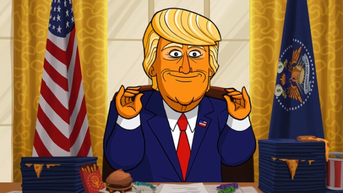 Komiek Stephen Colbert maakt animatiereeks over Trump