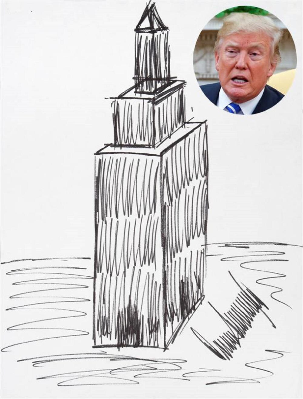 Vastgoedbons, president en nu blijkbaar ook kunstenaar: schets van Trump onder de hamer voor 16.000 dollar