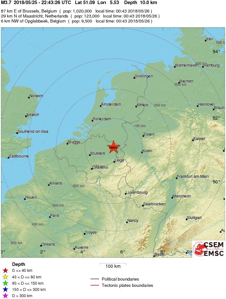 Aardbeving met kracht van 3,7 in Limburg
