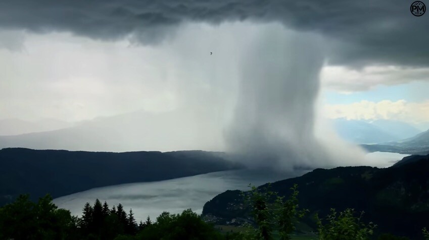 Tsunami, maar vanuit de lucht: storm dumpt tonnen water in Alpenmeer