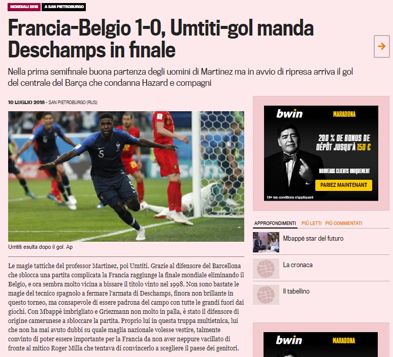 Gazzetta dello Sport: "Ingrepen Martínez  volstonden niet"