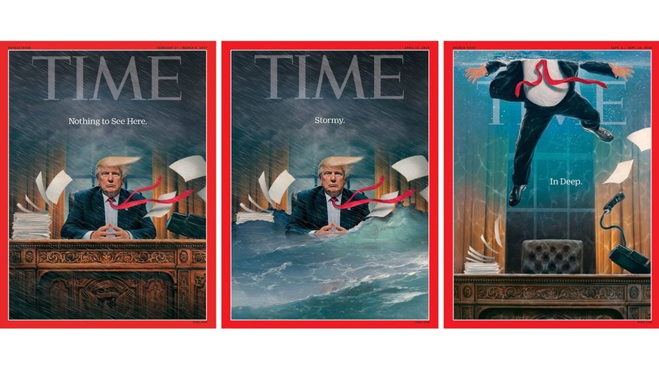 Met deze sprekende cover probeert 'Time' de week van Trump te illustreren