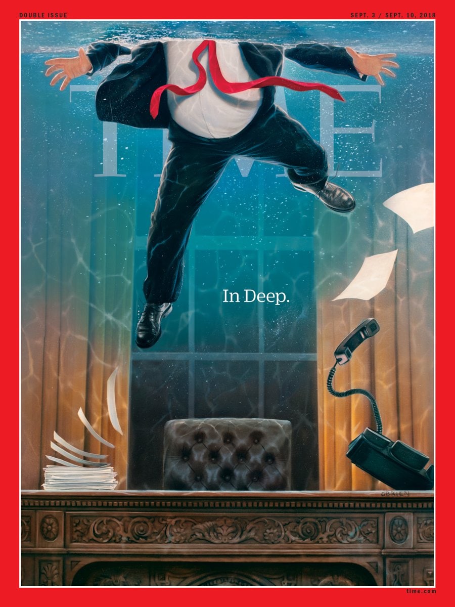 Met deze sprekende cover probeert 'Time' de week van Trump te illustreren