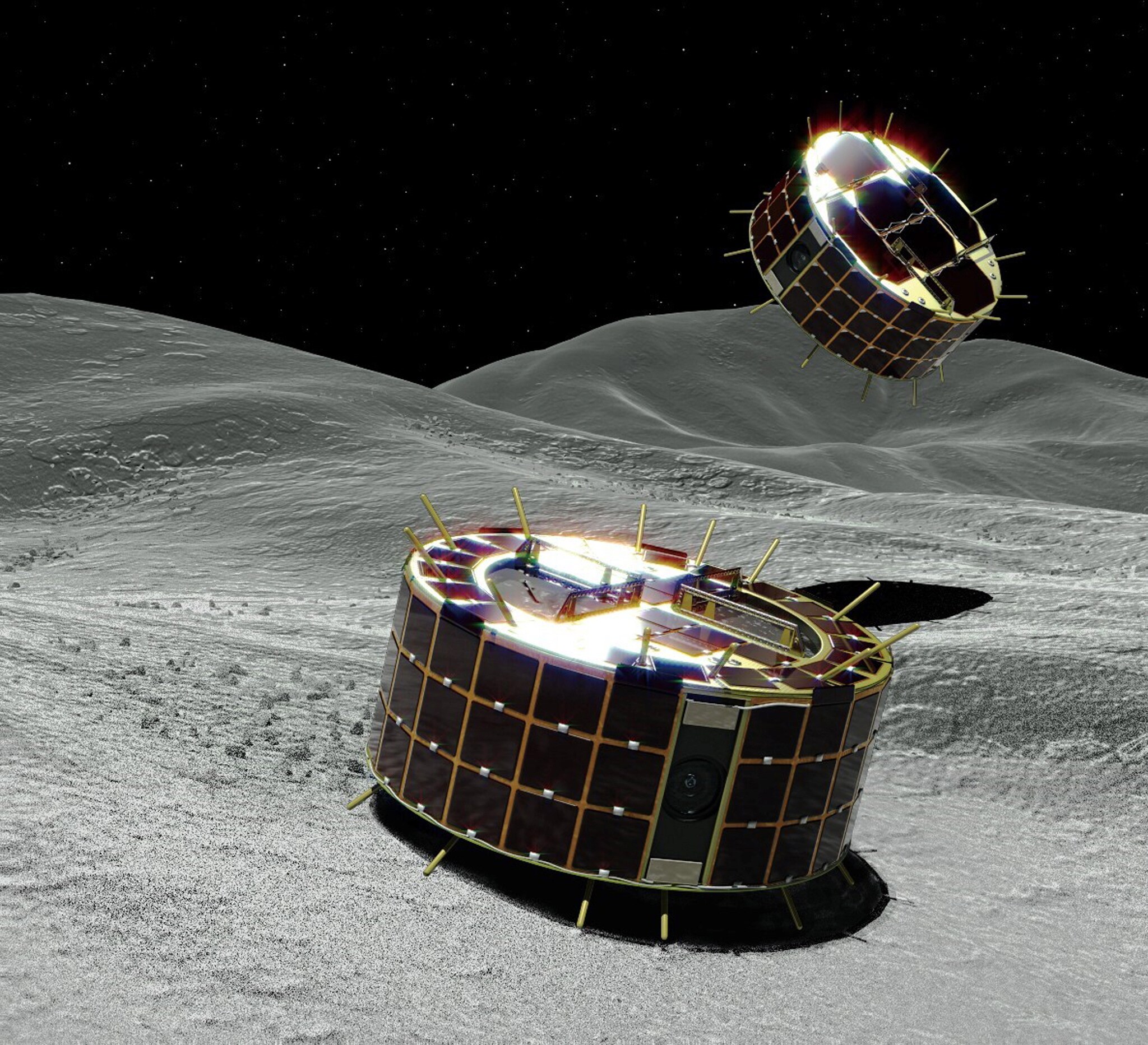 Robotjeeps van amper 18 centimeter landen na reis van 3,5 jaar op asteroïde