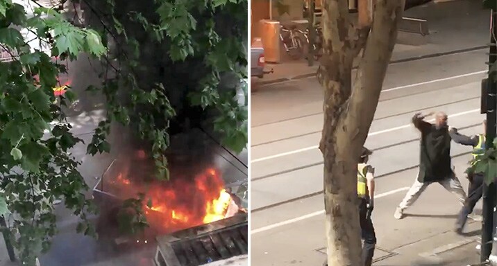 Video toont moment waarop man met mes uithaalt naar politie in Melbourne - IS eist steekpartij op: één dode en twee gewonden