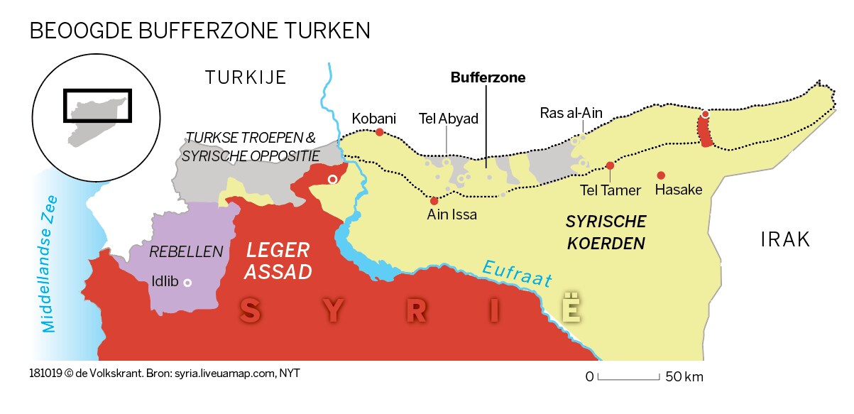 Poetin en Erdogan geven Koerden meer tijd om zich terug te trekken
