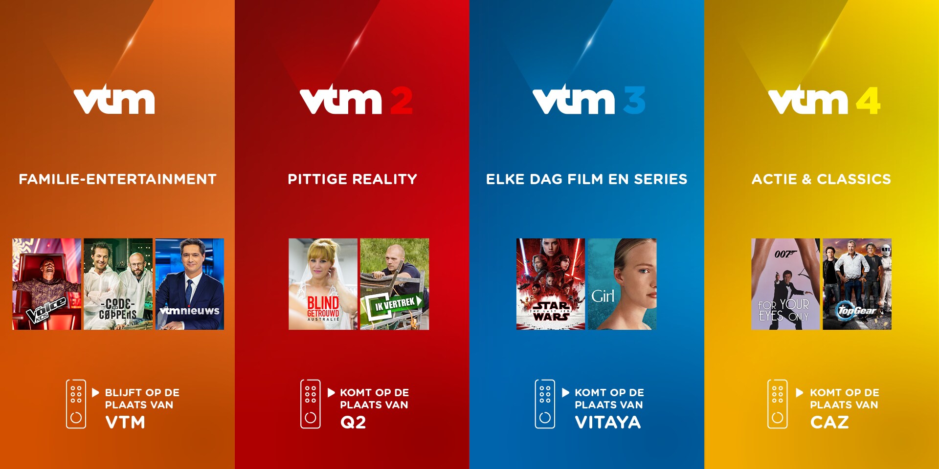 Binnenkort vier VTM-zenders, met slogan ‘Kleurt je dag’ | De Morgen