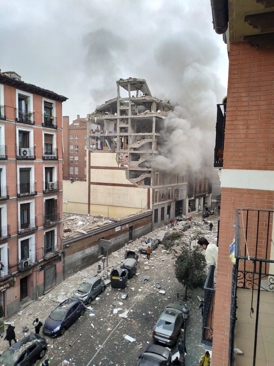 Zware ontploffing in gebouw in centrum van Madrid: minstens 4 doden