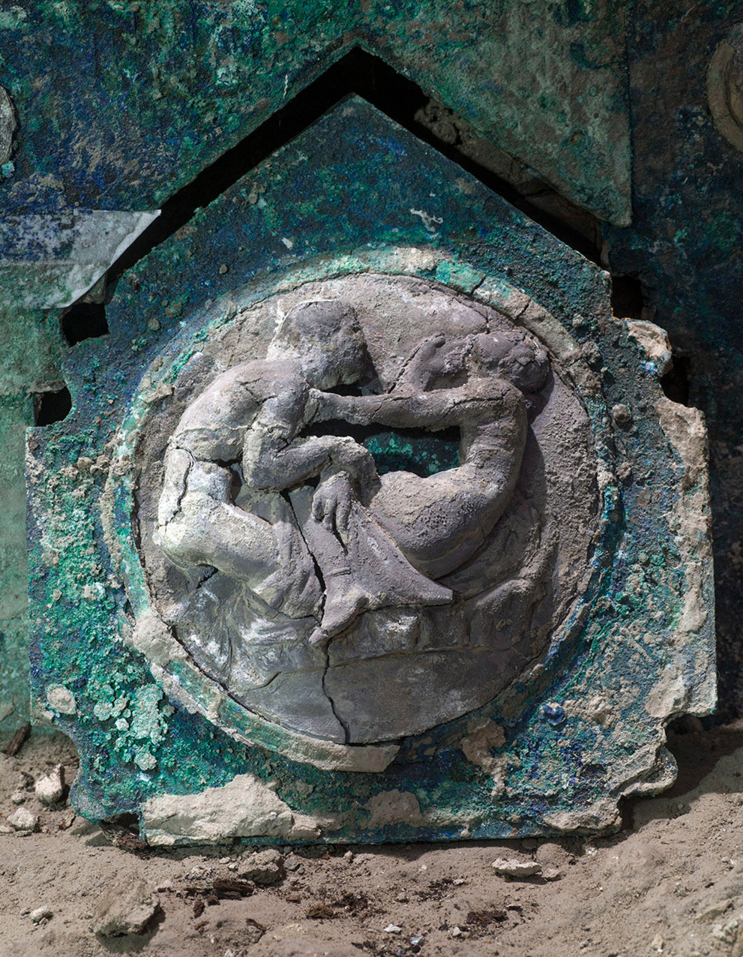 Triomfwagen met erotische afbeeldingen opgegraven in Pompeii