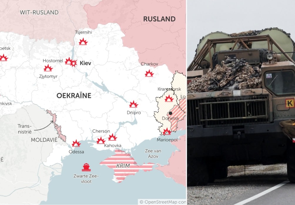 In kaart - Rusland rukt steeds verder op in Oekraïne: hier wordt er strijd geleverd