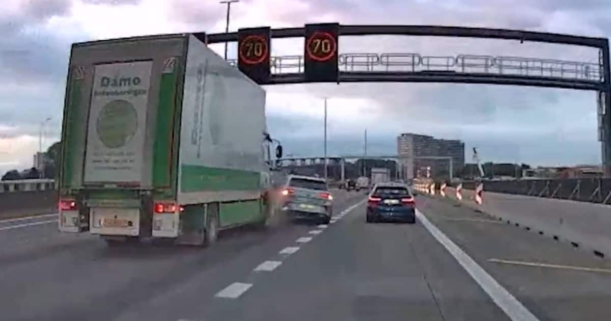 Hallucinante beelden: roekeloos inhaalmanoeuvre op Antwerpse Ring in Deurne eindigt in ongeval