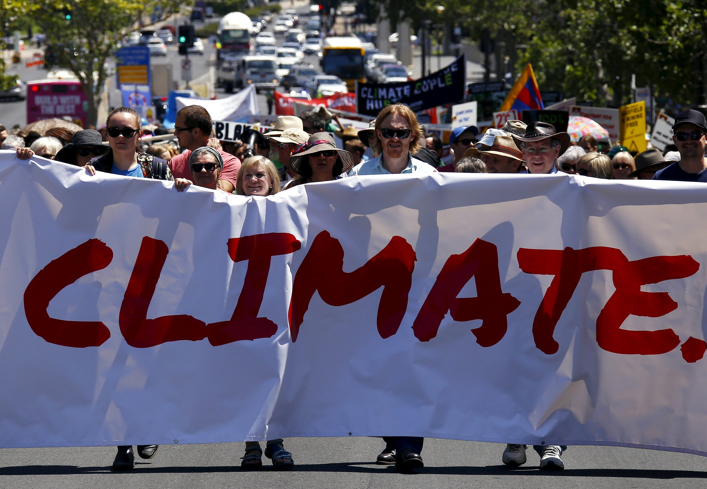 Duizenden Australiërs betogen voor het klimaat