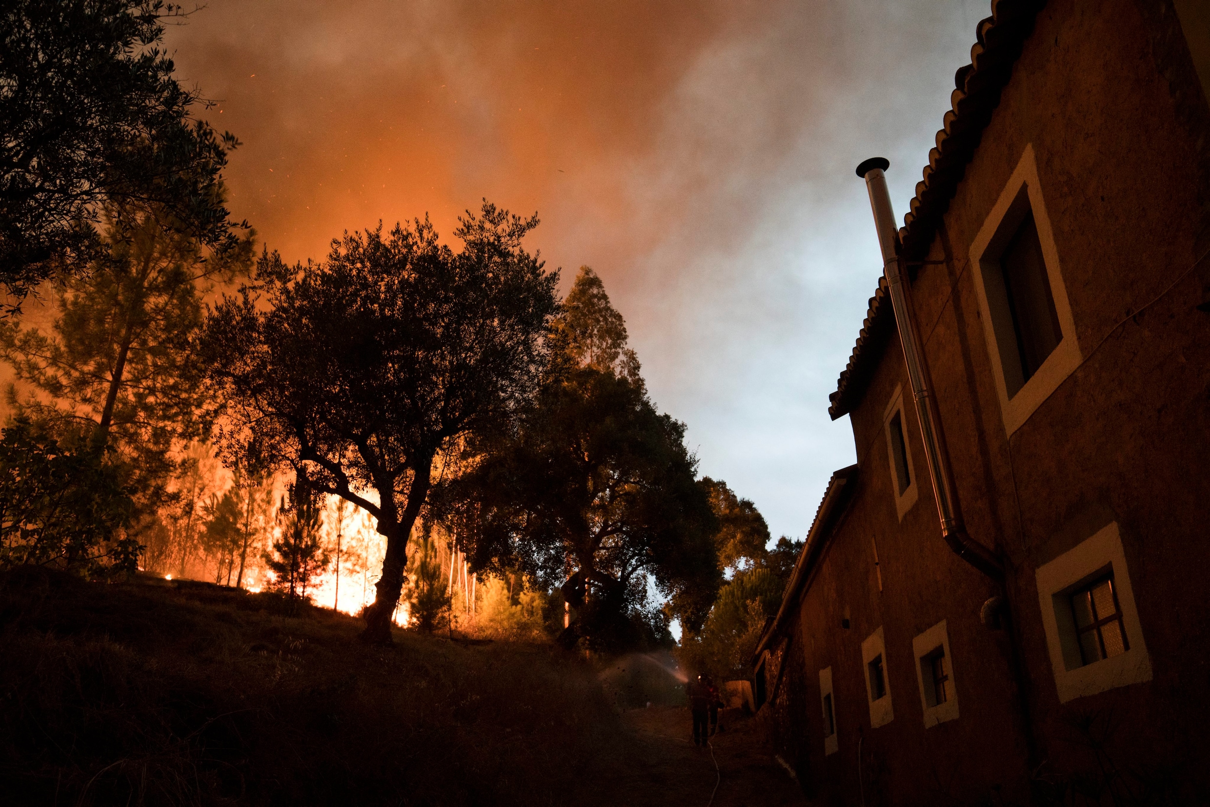 Dorp ontruimd door bosbranden in Portugal